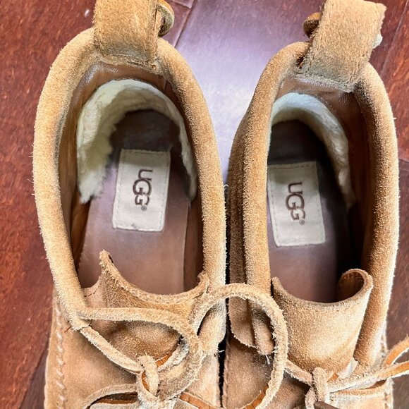 UGG Woodlyn Chestnut Suede Moccasin s/n 1094814 Women's Size 6 Shoes - Picture 2 of 10